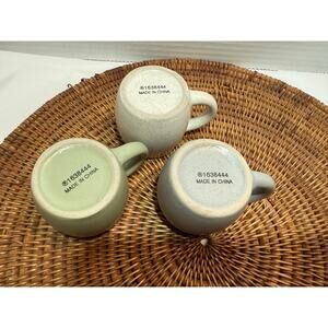Espresso Mini Pot Belly Mug Set  3 Ceramic speckled finish, Cafe